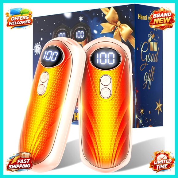 Other - Rechargeable Hand Warmers 2 Pack, 6000mAh, 5 Heat Levels, LED Display, Portable